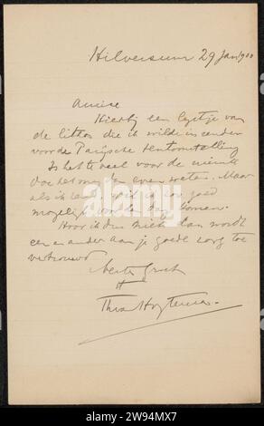 Letter to Philip Zilcken, 1900 letter Letter contains handwritten text ...
