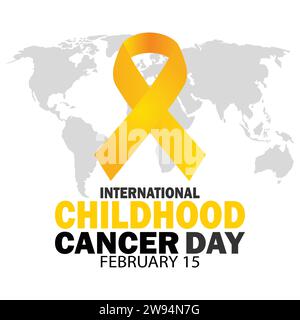 International Childhood Cancer Day. February 15. Holiday concept. Template for background, banner, card, poster with text inscription. Vector Stock Vector