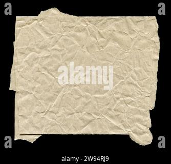 Crumpled sheet of paper on a black background. Design element Stock Photo