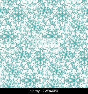 Frozen snowflake winter background seamless pattern for textile, fabric or scrapbook. Abstract vector background Stock Vector