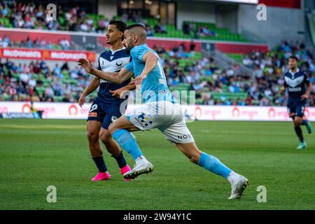 Melbourne, Australia. 23 December, 2023. during the Isuzu UTE A-League match between Melbourne City FC and Melbourne Victory FC at AAMI Park in Melbourne, Australia. Credit: James Forrester/Alamy Live News Stock Photo