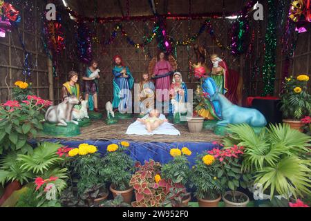 Dhaka Bangladesh 24 December 2023,Dhaka’s major hotels and Kakrail Church in Dhaka   preparing for Christmas, one of the largest Christian festivals o Stock Photo