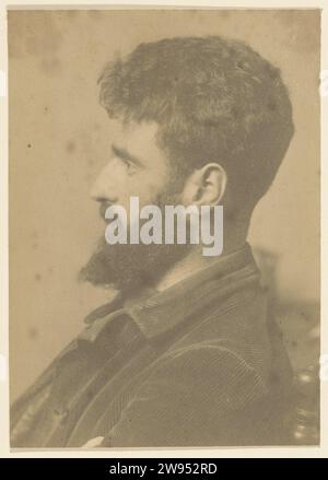 Portrait of Emanuel van Beever, Anonymous, 1895 - 1905 photograph   paper. photographic support. cardboard gelatin silver print portrait, self-portrait of painter. historical persons Netherlands Stock Photo