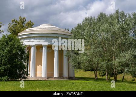 Rotunda 'Temple of Friendship' (1784) in Pavlovsky Park on a cloudy July day. Neighborhoods of St. Petersburg, Russia Stock Photo