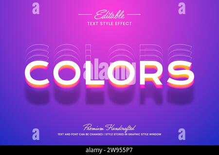 Colorful editable 3D vector text style effect, suitable for creating eye-catching text graphics for digital and print media Stock Vector
