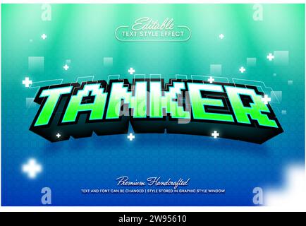 Video game esport team editable 3D vector text style effect, suitable for creating eye-catching text graphics for digital and print media such as post Stock Vector
