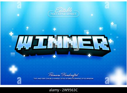 Video game esport team editable 3D vector text style effect, suitable for creating eye-catching text graphics for digital and print media such as post Stock Vector