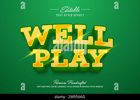 Shiny bold editable 3D vector text style effect on gradient background, suitable for creating eye-catching text graphics for digital and print media s Stock Vector