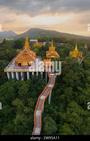 December 10, 2023: panoramic view of Ta Pa fields, An Giang province, Vietnam during the ripe rice season Stock Photo