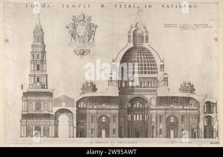 Design for the Basilica of St. Peter's in the Vatican, from 'Speculum Romanae Magnificentiae' 1941 by Antonio da Sangallo, the Younger Stock Photo