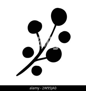 Floral graphic elements, doodle style. Flowers and plants hand drawn illustrations Stock Vector