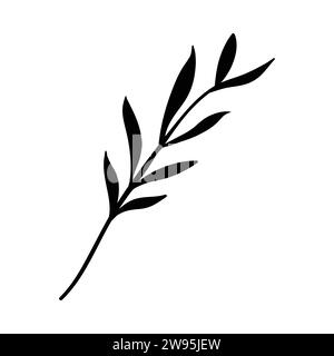 Hand drawn of leaf floral, doodle sketch leaves floral. leaf decoration, floral wreath sketch doodle. Vector Flowers and plants hand drawn illustratio Stock Vector