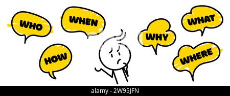 Question on a white speech bubble icon. Illustration on a white isolated background. Communication inclusion people concept. Stock Vector