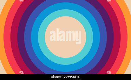 Abstract 1970s 1960s and 1950s background design in the form of circles frames and shapes in retro style. Vector illustration. Copy space for text. Stock Vector