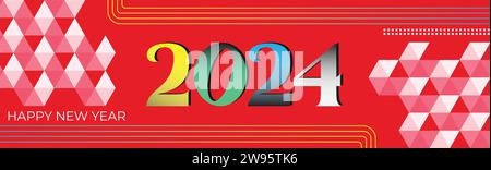 Happy new year design with modern vibe. Highly effective artwork . Very Creative and energetic concept. Latest Vector illustration. Stock Vector