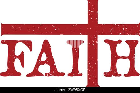 Vintage Christian Faith Cross Vector Illustration. Stock Vector
