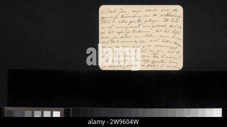 Letter to Jan Veth, Wally Moes, 1874 - 1918 letter   paper. ink writing (processes) / pen money. drawing Stock Photo