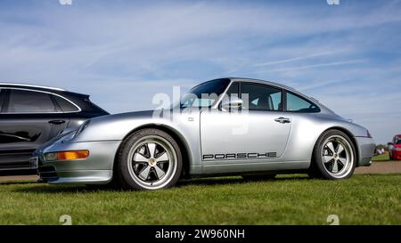 1995 Porsche 911 (993) Carrera coupé, on display at the Bicester Heritage Scramble on 8th October 2023. Stock Photo