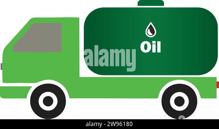 Oil Truck tanker icon color | Gasoline fuel truck | oil and gas tanker icon Stock Vector