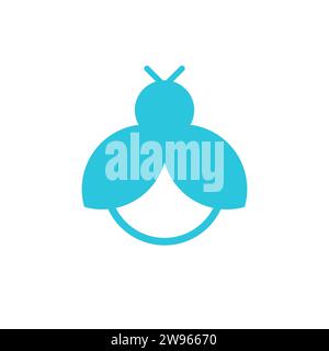 Firefly. From blue icon set. White background. Symbol design. Stock Vector