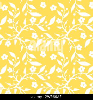 Yellow floral decorative design, background Stock Vector