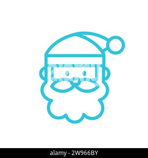 Santa Claus outline icon. From blue icon set. Stock Vector