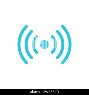 Radio waves. From blue icon set. Stock Vector