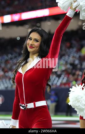 Houston, Texas, USA. 24th Dec, 2023. A Houston Texans cheerleader prior to the game between the Houston Texans and the Cleveland Browns at NRG Stadium in Houston, TX on December 24, 2023. (Credit Image: © Erik Williams/ZUMA Press Wire) EDITORIAL USAGE ONLY! Not for Commercial USAGE! Stock Photo