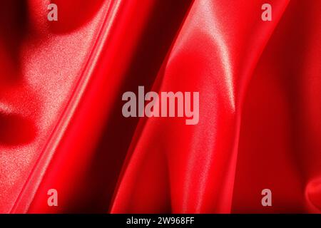 Background with red silk fabric Stock Photo