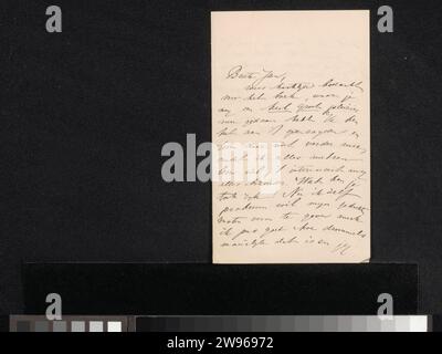 Letter to Jan Veth, Wally Moes, 1908 letter   paper. ink writing (processes) / pen literature  arts Paris Stock Photo