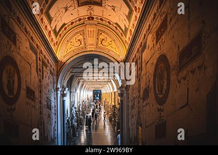 Marble sculptures and busts in the Museum Chiaramonti, Vatican Museums, Vatican city Stock Photo