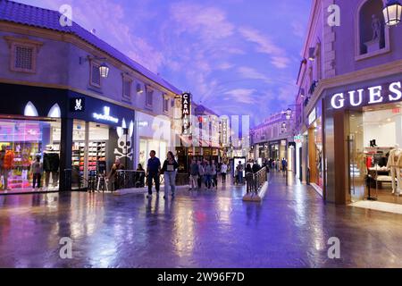 A general view of the shopping area inside The Forum Shops in Caesars Palace in Las Vegas, Nevada, USA.   Image shot on 7th Dec 2023.  © Belinda Jiao Stock Photo
