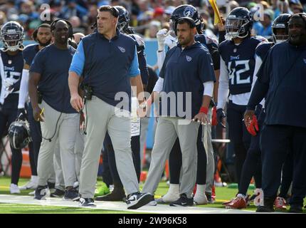 Nashville, Tennessee, USA. 24th Dec, 2023. Tennessee Titans head football coach Mike Varabel. (Credit Image: © Camden Hall/ZUMA Press Wire) EDITORIAL USAGE ONLY! Not for Commercial USAGE! Stock Photo