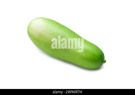 Topview photo of wax or white gourd is isolated on white background with clipping path. Stock Photo