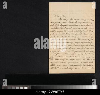Letter to Jan Veth, Wally Moes, 1900 letter   paper. ink writing (processes) / pen passions, emotions, affections Stock Photo