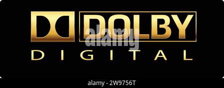 Dolby Golden logo Brand and letters | Digital Golden icon logo Stock Vector