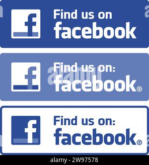 Find us on Facebook sign in Vector | Facebook App sign Stock Vector