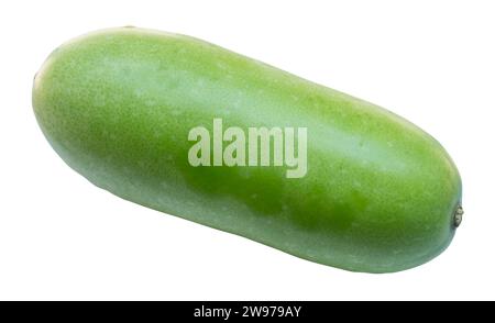 Topview photo of wax or white gourd is isolated on white background with clipping path. Stock Photo