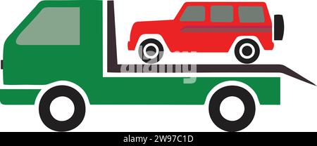 Recovery Van sign color| truck accident roadside assistance | Breakdown Recovery truck Stock Vector