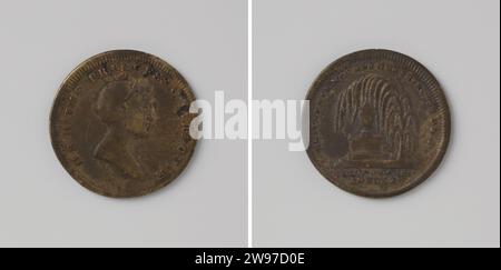 Death of Charlotte Augusta, princess of England, Anonymous, 1817 live Copper medal. Front: breastpiece Woman with diadem inside Cover. Reverse: corpse bus on a pedestal, standing under tree whose branches hang limp inside; Cut: Inscription England copper (metal) striking (metalworking) Stock Photo