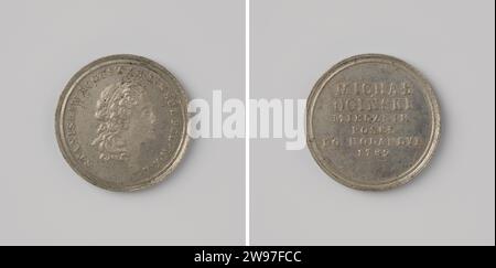 Michal Oginski, envoy in the Netherlands of Stanislaus II August Poniatowski, King of Poland, Anonymous, 1789 history medal Silver medal. Front: breastpiece man inside change. Reverse: Inscription Poland silver (metal) striking (metalworking) Stock Photo