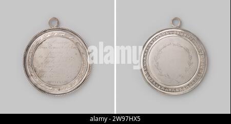 Honorary Medal Awarded Louis Royer for Winning the Prix de Rome, 1823  Silver medal with richly decorated edge and inscriptions, with bearing eye and silveruris. Mechelen silver (metal)   Amsterdam Stock Photo
