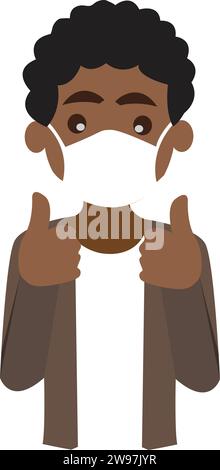 boy cute school kids illustration with thumbs up EPS Stock Vector