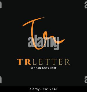 Initial Letter TR Signature Icon Vector Logo Template Illustration Design Stock Vector