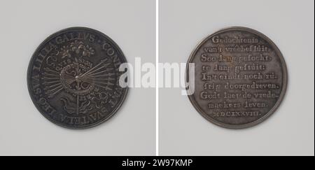 Peace of Nijmegen, Jean Mauger, 1699 - 1703 history medal Bronze medal. Front: breastpiece man inside change. Reverse: winged Mercury Staff and lightning bolts inside Covering; Cut: Inscription Paris bronze (metal) striking (metalworking)  Nijmegen Stock Photo