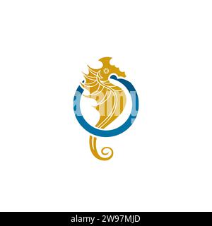 seahorse logo. ocean animal logo Stock Vector