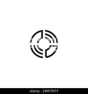 DN circle initial logo concept in high quality professional design that will print well across any print media Stock Vector