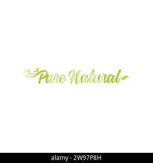 Pure Natural Logo. Organic product vector Stock Vector