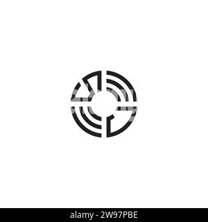 JS circle initial logo concept in high quality professional design that will print well across any print media Stock Vector