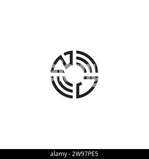 JZ circle initial logo concept in high quality professional design that will print well across any print media Stock Vector